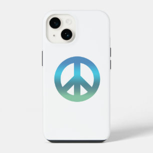 Peace Sign Rainbow Ocean Blue iPhone 14 Case