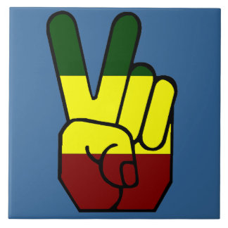 Peace Sign Reggae Style Tile