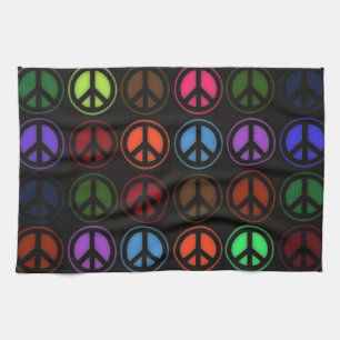 Peace Sign Retro Hippy Love Kitchen Towel