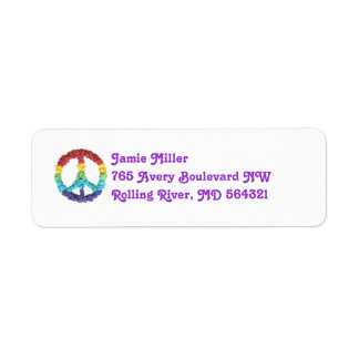 Peace sign return address label