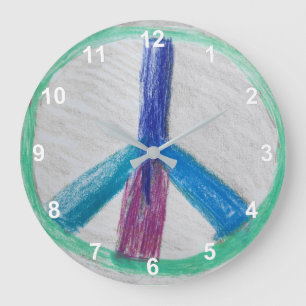 Peace Sign Round Clock