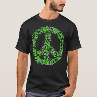 Peace Sign Shamrock St Patricks Day Irish Gift  T-Shirt