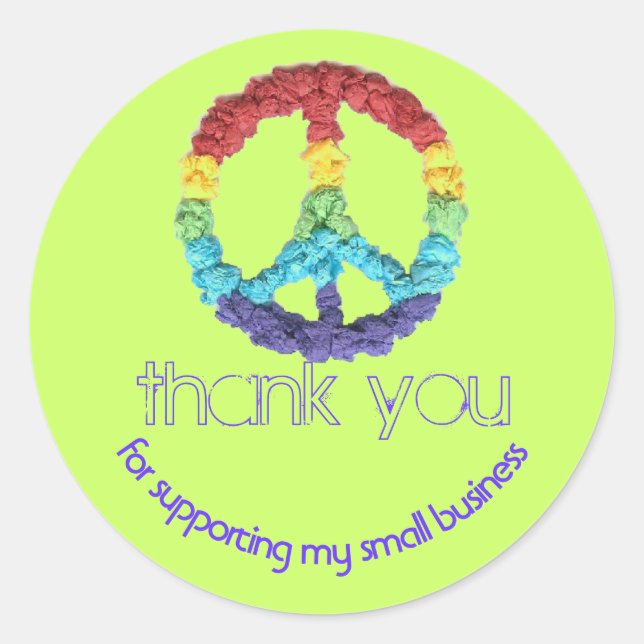 Peace sign small business labels (Front)