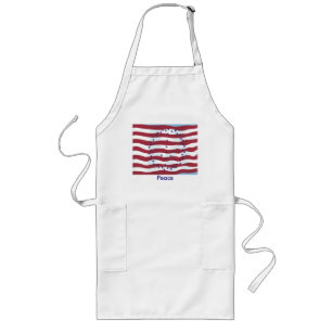 Peace Sign Stars Stripes Flag on Aprons