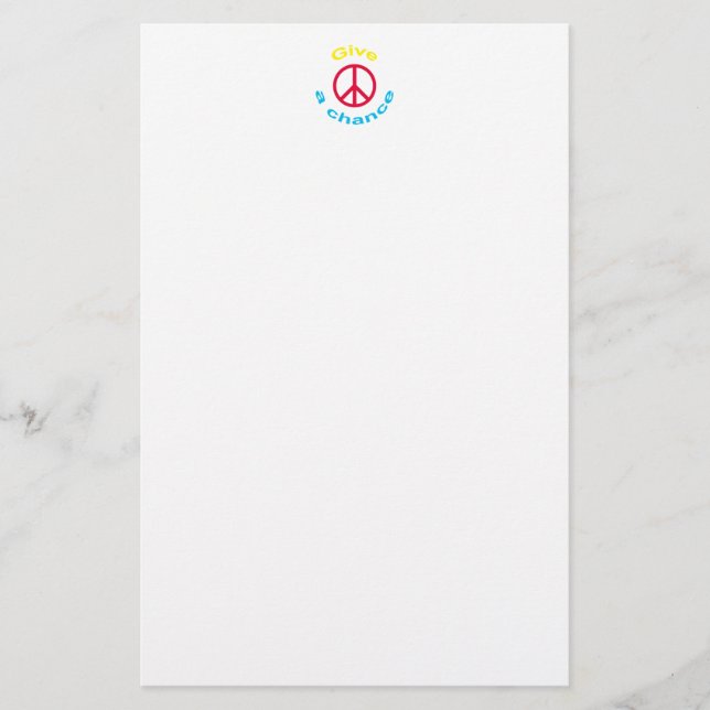 Peace Sign Stationery (Front)