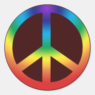 Peace Sign sticker Chakra Colours