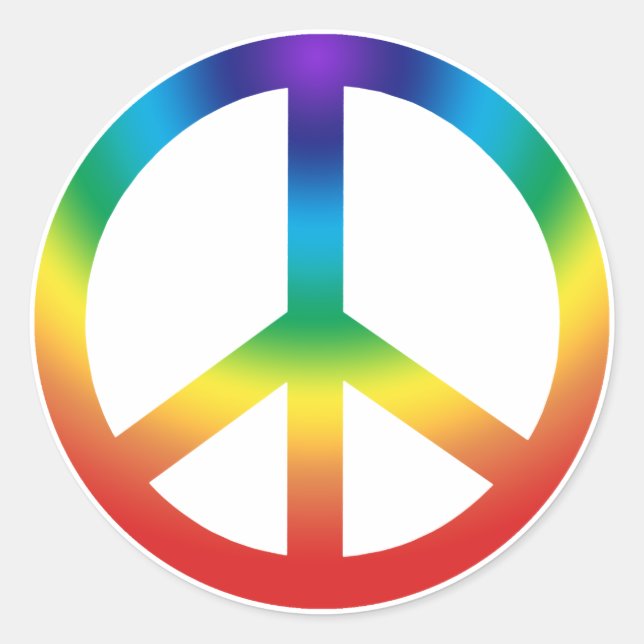 Peace Sign stickers Chakra Colours (Front)