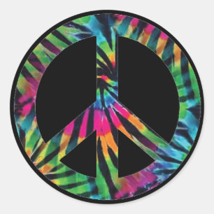 Peace Sign Stickers - Rainbow Hippy Hippie Design