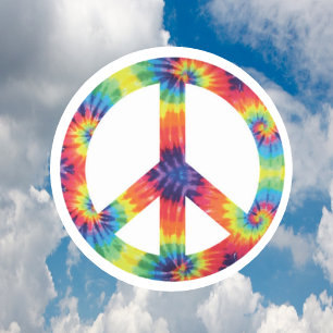 Peace Sign Stickers - Rainbow Hippy Hippie Design