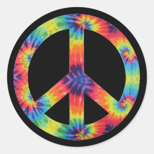Peace Sign Stickers - Rainbow Hippy Hippie Design