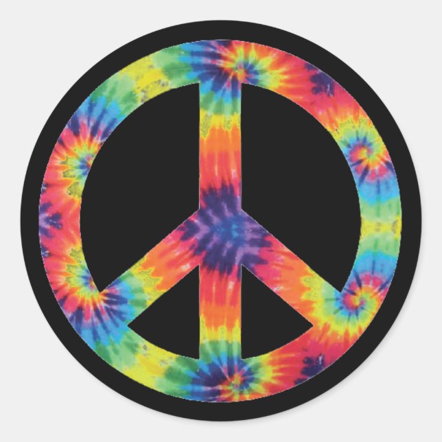 Peace Sign Stickers - Rainbow Hippy Hippie Design (Front)