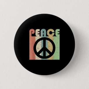 Peace Sign Symbol Inspiring Quote Retro Vintage Gr 2 Inch Round Button