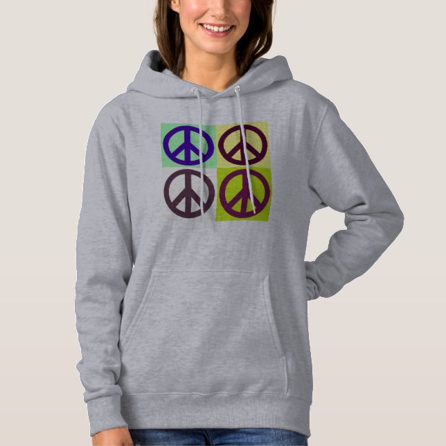 Peace Sign Symbol Pop Art Hoodie (Front)