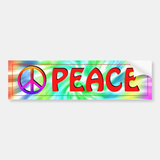 Peace Sign Tie-Dye Bumper Sticker (Front)