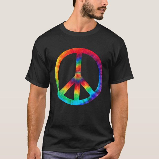 PEACE SIGN Tie Dye Hippies Christmas s T-Shirt (Front)
