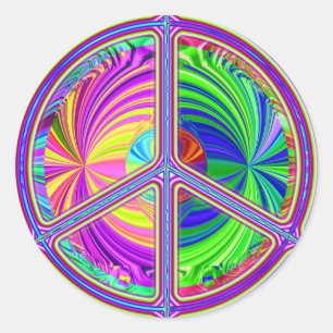 Peace Sign (trippy-hippie) sticker