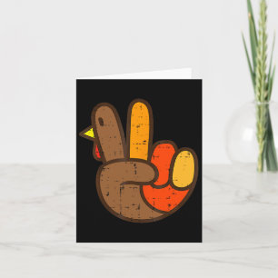 Peace Sign Turkey Hand Cool Thanksgiving Hippie Me Card