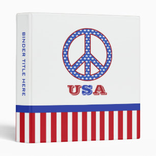 Peace Sign USA Personalized Binder