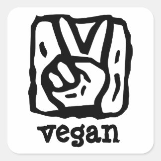 Peace Sign V for Vegan Square Sticker