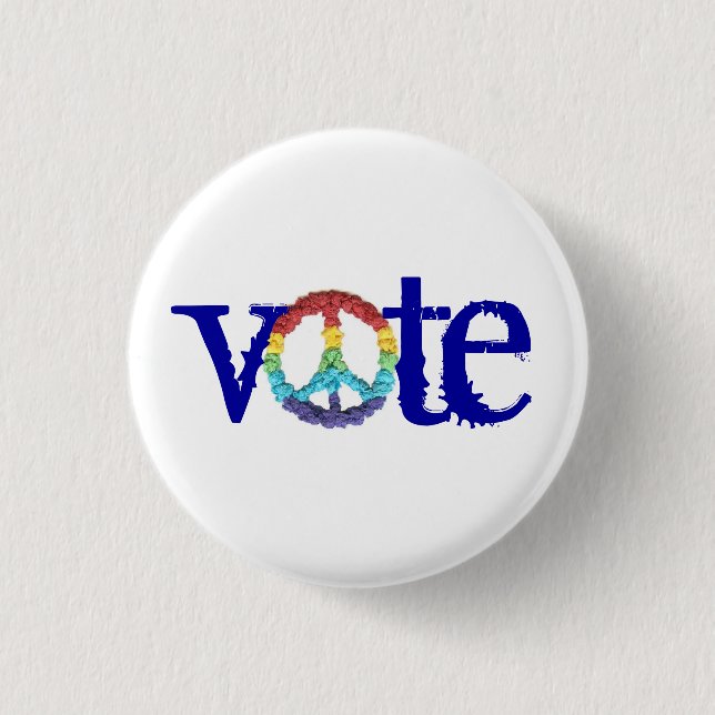 Peace sign vote 1 inch round button (Front)