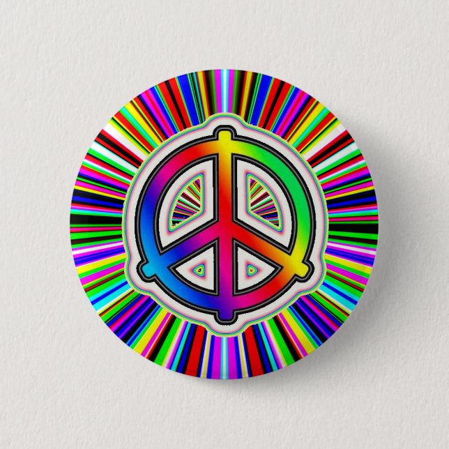 Peace Sign with a Supernova Background  2 Inch Round Button (Front)