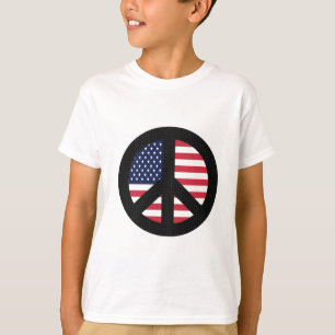 Peace Sign With American Flag T-Shirt