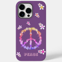 Peace sign with colourful flowers,Personalized 