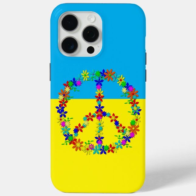 Peace sign with flowers,ukrainian flag  Case-Mate iPhone case (Back)