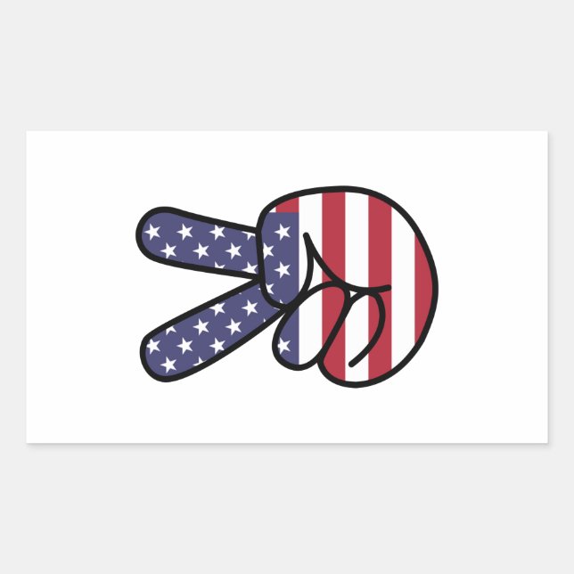 Peace sign with stars and stripes sticker (Front)