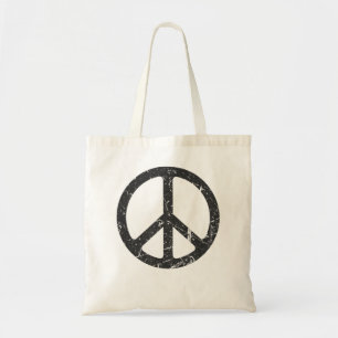 Peace sign woman children men tote bag