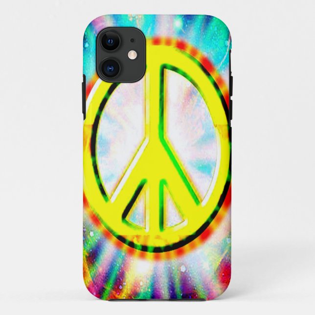 PEACE Sign Yellow Colourful Happy and Fun Case-Mat Case-Mate iPhone Case (Back)