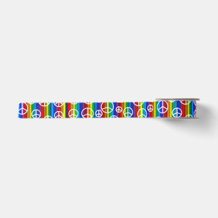 Peace Signs Bubbles Ribbon Satin Ribbon