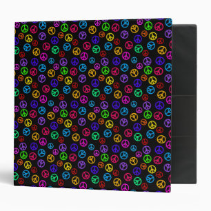 Peace Signs in Vibrant Multicolors   Hippie Binder