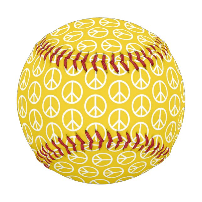 Peace Signs on Sunny Yellow Baseball (Front)