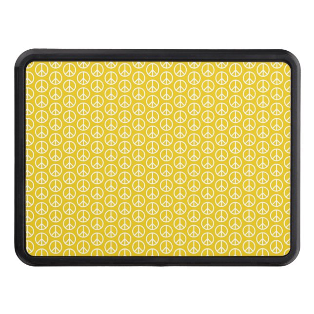 Peace Signs on Sunny Yellow Trailer Hitch Cover (Front)