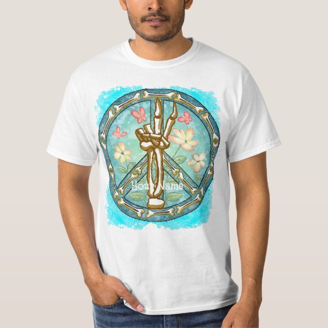 Peace Skeleton Hand   t-shirt (Front)