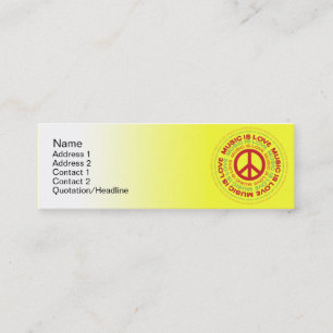 Peace  - Skinny Mini Business Card
