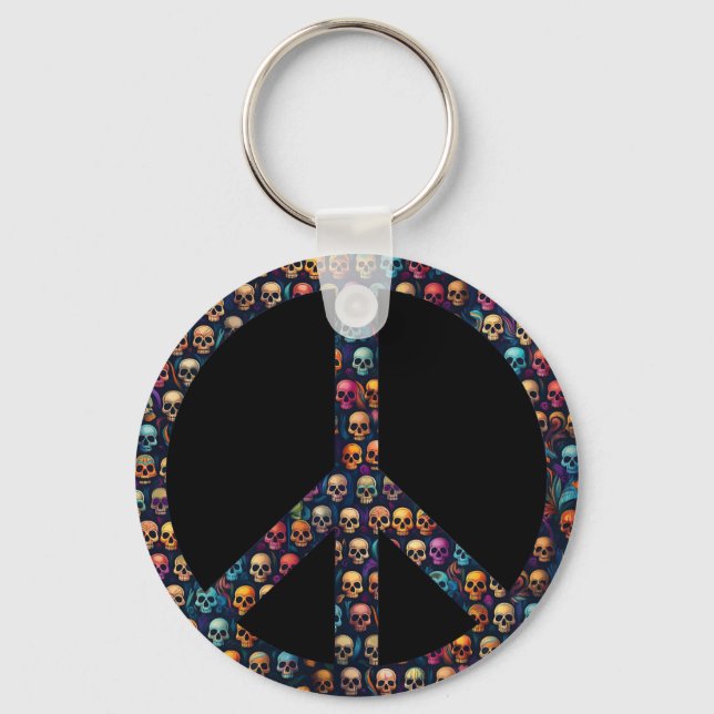 Peace Skulls Keychain (Front)