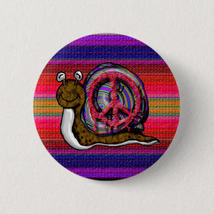 peace snail 2 inch round button