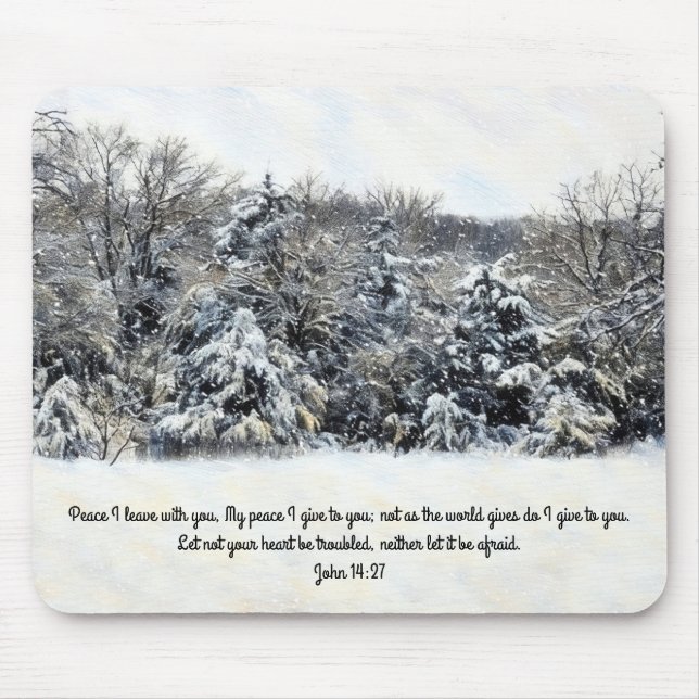 Peace Snow Meadow Bible Verse Faith Mouse Pad (Front)