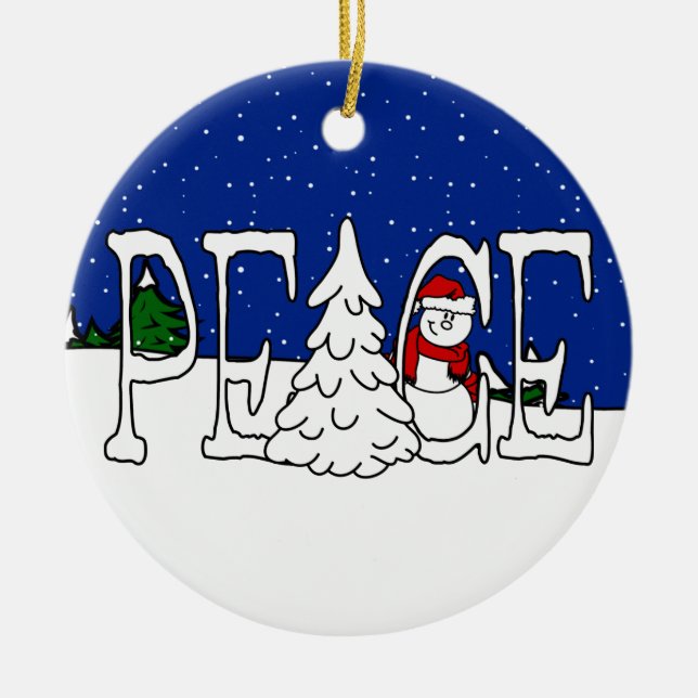 Peace Snowman Ornament (Front)