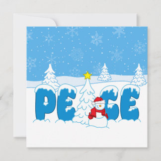Peace Snowman Screwball Graphics Christmas Holiday Card