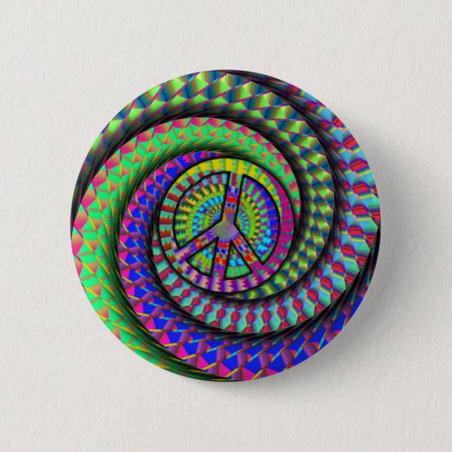 peace-spiral 2 inch round button (Front)
