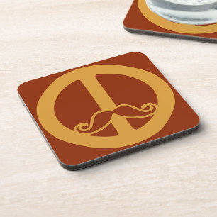 Peace Stache coasters