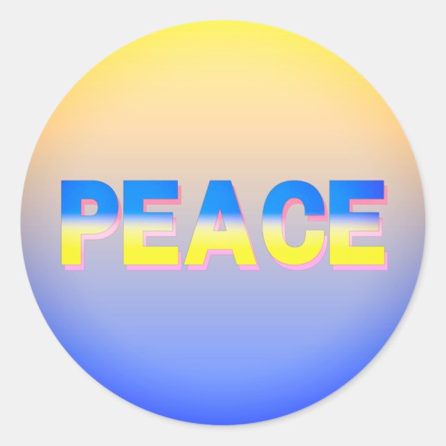 PEACE Stand with Ukraine Freedom for Ukrainian Classic Round Sticker (Front)