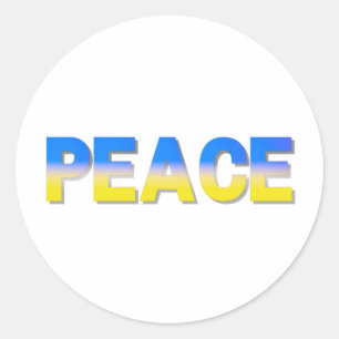 PEACE Stand with Ukraine Freedom for Ukrainian Classic Round Sticker