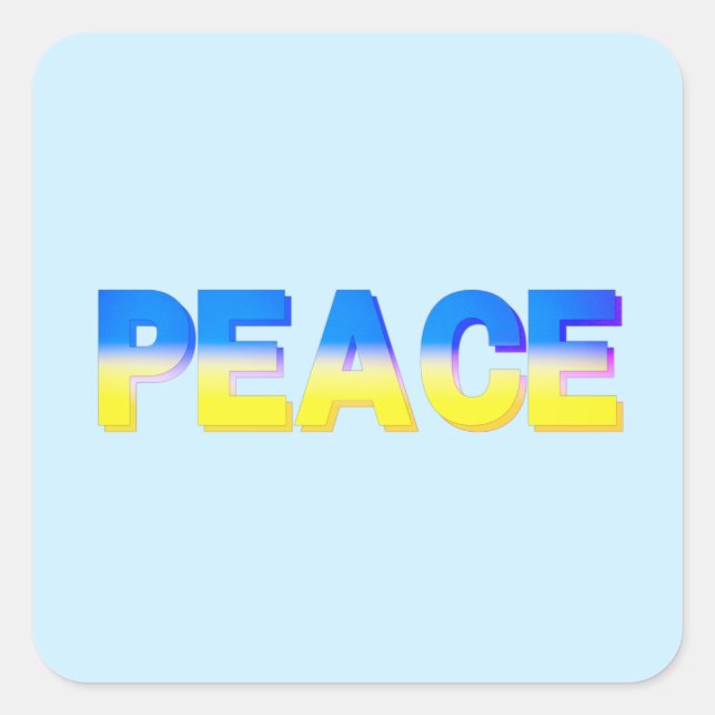 PEACE Stand with Ukraine Freedom for Ukrainian Square Sticker (Front)