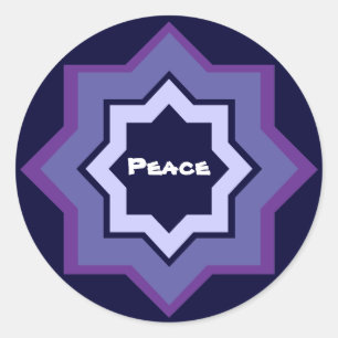 Peace Star Pattern Classic Round Sticker