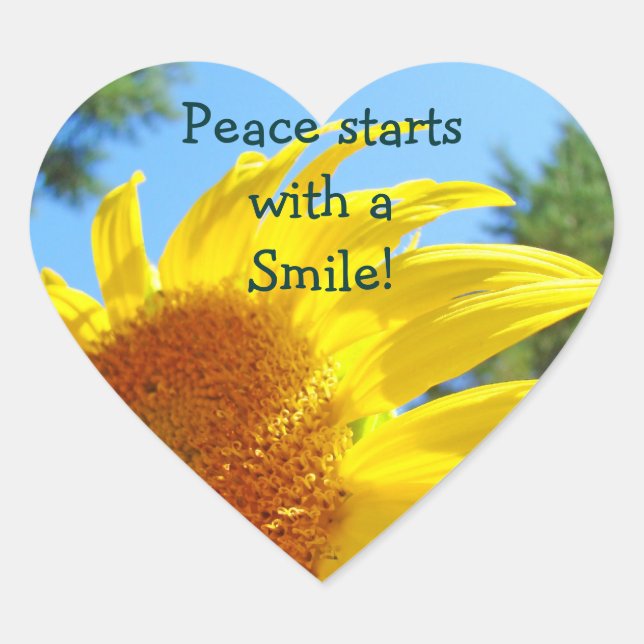 Peace starts with a Smile stickers Sunny Sunflower (Front)