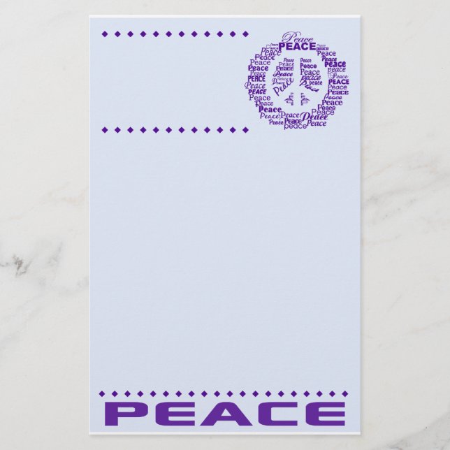 Peace stationary, customize stationery (Front)